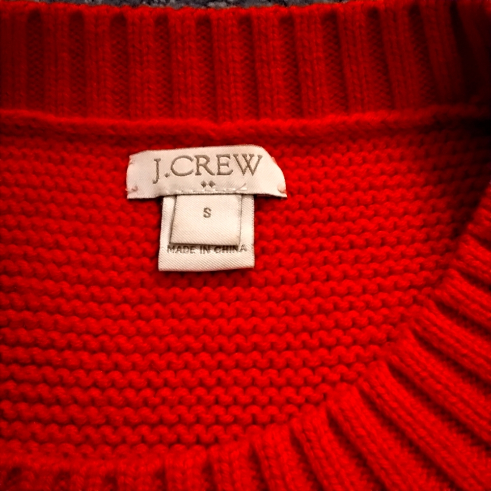 J. Crew Factory Red Crew Neck Sweater - S - Picture 5 of 6